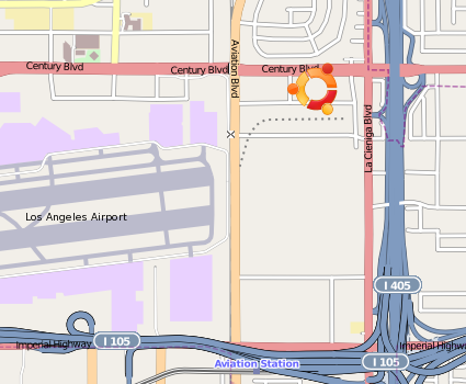 A map showing the Westin LAX Hotel
