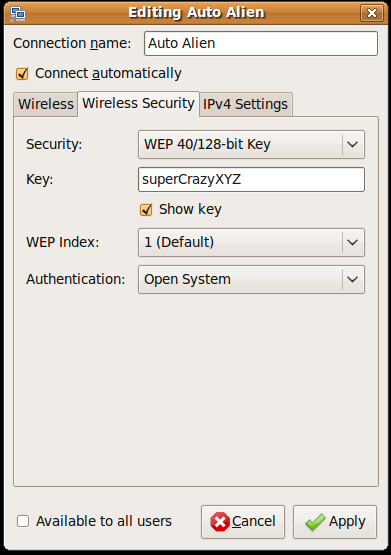 Revised Edit Wireless Network Security Tab